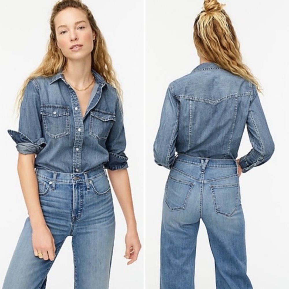 J. Crew Blue Chambray Button Up Shirt